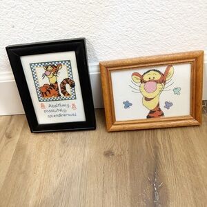 Tigger Handmade Cross Stitch Framed Art Set Kids Decor Winne the Pooh